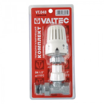 Терморегулятор радиаторный прямой (клапан термостатический + термоголовка жидкостного типа), Valtec