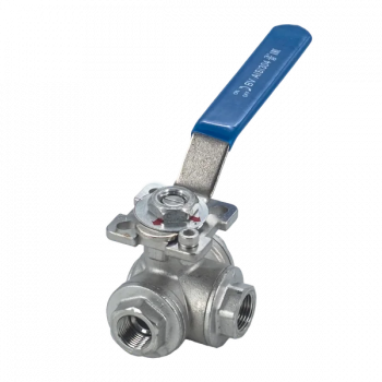 Кран шаровой трехходовой (L-тип) нержавеющий, AISI304 (CF8)