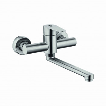 Смеситель для кухни A54615 (настенный, однозахватный, излив L=199,5 мм, нержавеющая сталь), FASHUN