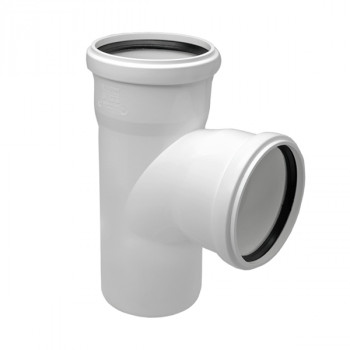 Тройник с плавным переходом для малошумной канализации Pro Aqua Stilte (белый)