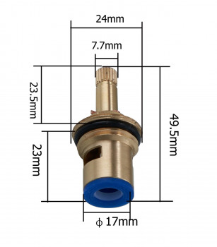 Кран-букса A52-4 керамическая 20 шлицов 90°, FASHUN