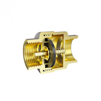 Клапан обратный пружинный (латунный шток, седло NBR), новая конструкция, LD Pride ВР-ВР