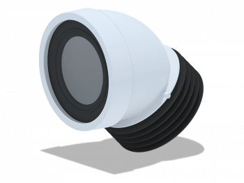 Переход для унитаза белый 110х45° короткий