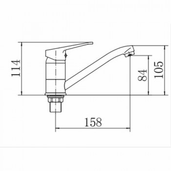 Смеситель для умывальника A4513-2 (настольный, однозахватный, латунный, излив H=84 мм), FASHUN