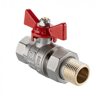 Кран шаровой BASE-ГОСТ со сгоном (красная бабочка), Valtec