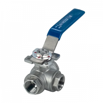 Кран шаровой трехходовой (T-тип) нержавеющий, AISI304 (CF8)