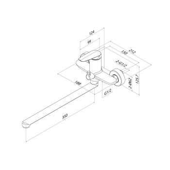 Смеситель для ванны с длинным изливом Zodiac X, IDDIS