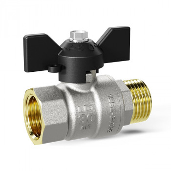 Кран шаровой латунный LD Pride ВР-НР бабочка (новая конструкция)